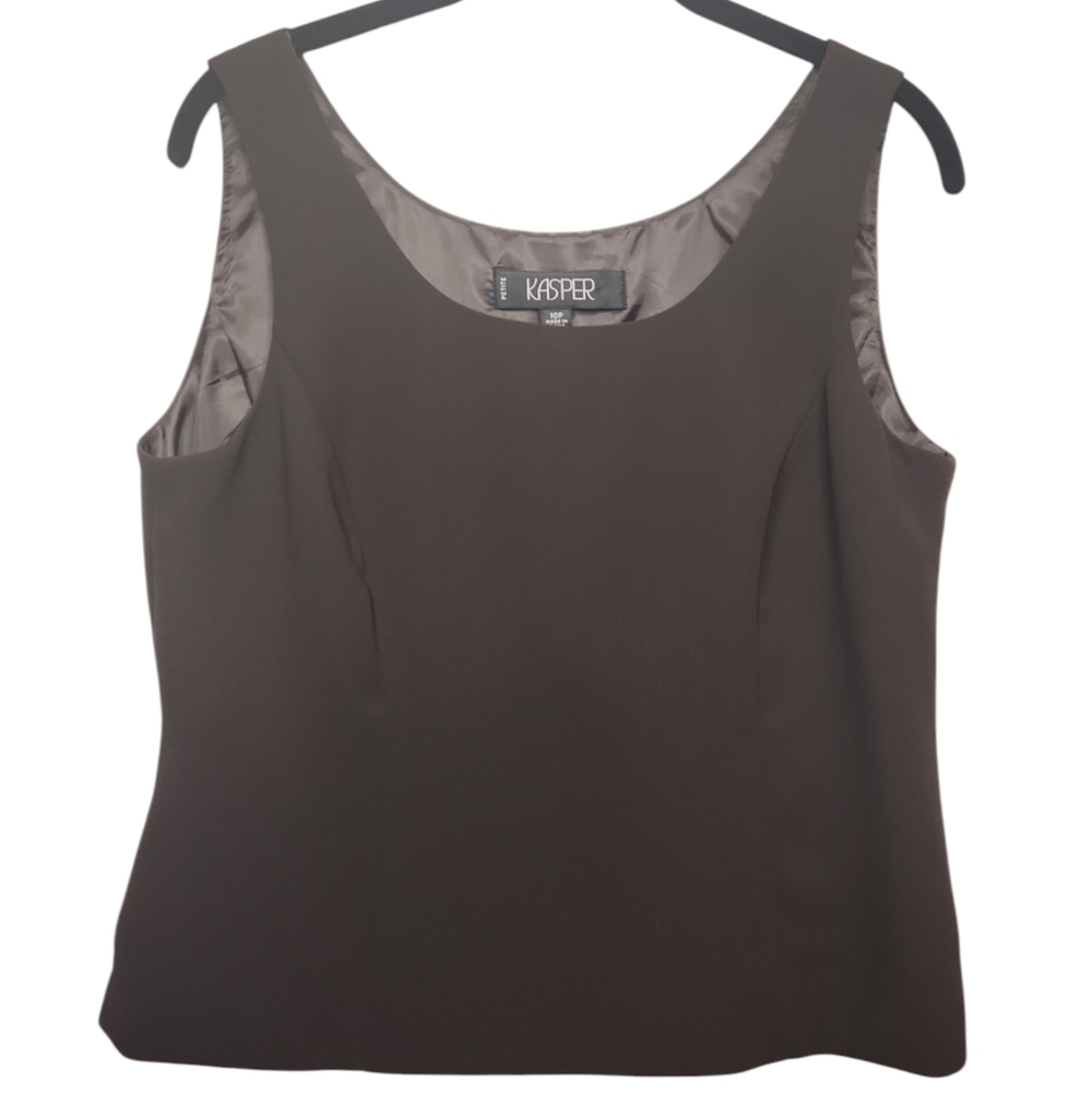 Kasper Women's Dark Brown Classic Sleeveless Top Size 10P